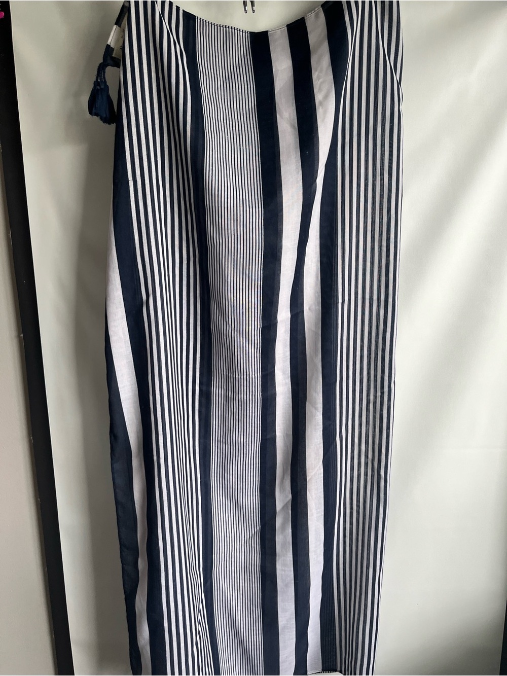 Navy and White Vertical Stripe beach coverup